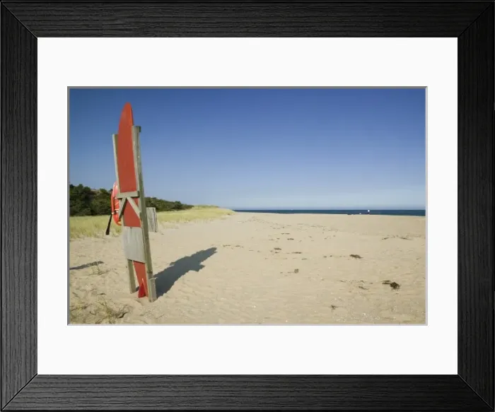Framed Print : USA, MASSACHUSETTS, Chappaquiddick Island: Lifesaving Board / Eastern Beach Framed Print : USA, MASSACHUSETTS, Chappaquiddick Island: Lifesaving Board / Eastern Beach