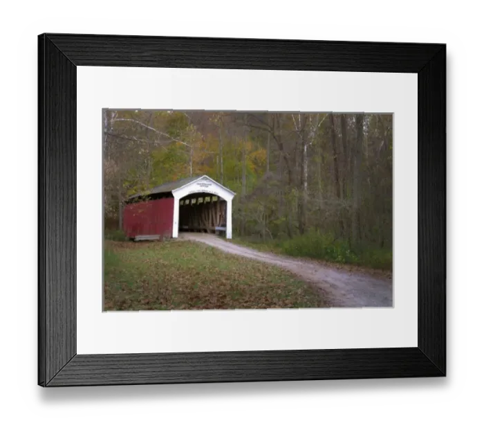 Framed Print : USA, Indiana, Billie Creek Village during the Covered Bridge Festival in fall Framed Print : USA, Indiana, Billie Creek Village during the Covered Bridge Festival in fall