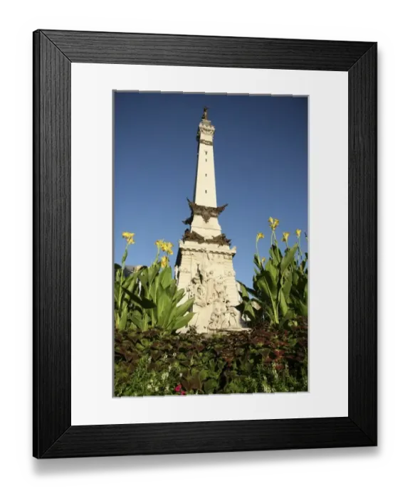 Framed Print : USA, Indiana, Indianapolis. Circle Monument in the center of the city