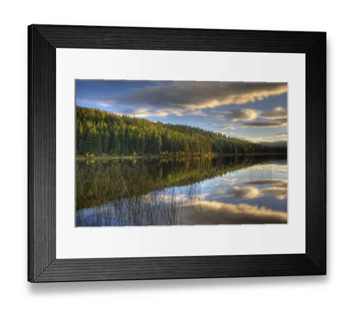 Framed Print : Dramatic late evening light strikes Spencer Lake near Whitefish Montana Framed Print : Dramatic late evening light strikes Spencer Lake near Whitefish Montana