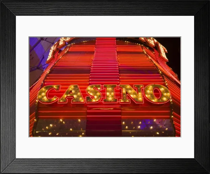 Framed Print : USA, Nevada, Las Vegas. Fremont Street Experience, neon casino sign