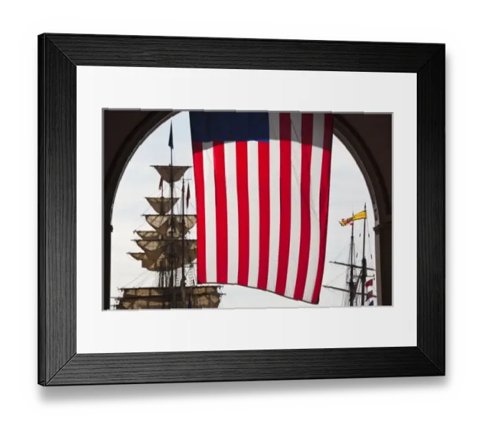 Framed Print : USA, Massachusetts, Boston. Sail Boston tall ships festival, Dutch barque Europa