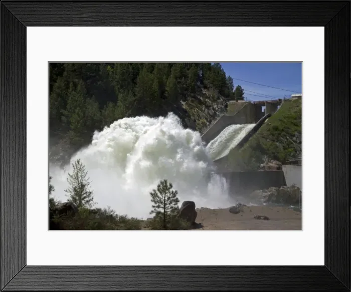 Framed Print : High water during spring runoff at Cascade Dam and the North Fork of the Payette River, Idaho, USA Framed Print : High water during spring runoff at Cascade Dam and the North Fork of the Payette River, Idaho, USA