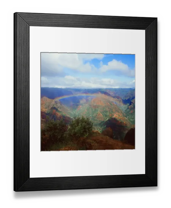 Framed Print : Rainbow from Waimea Canyon Overlook Framed Print : Rainbow from Waimea Canyon Overlook