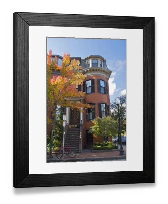 Framed Print : USA, Massachusetts, Boston. A brick home in Bostons historic South End neighborhood Framed Print : USA, Massachusetts, Boston. A brick home in Bostons historic South End neighborhood