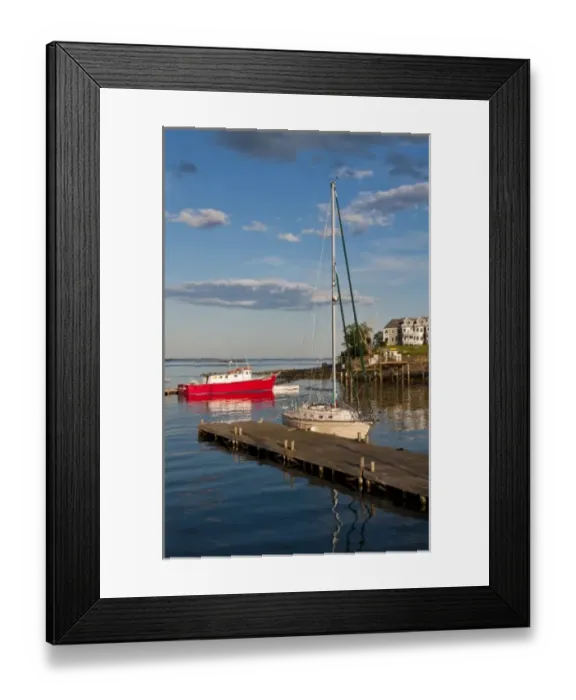 Framed Print : Beautiful vacation spot of Bar Harbor Maine with water and ships, boats and great sky Framed Print : Beautiful vacation spot of Bar Harbor Maine with water and ships, boats and great sky