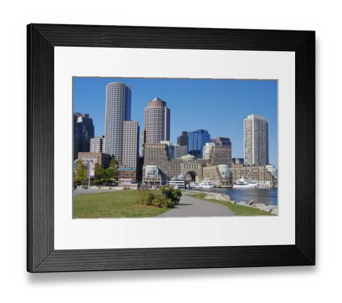 Framed Print : USA, Massachusetts, Boston. The skyline at Rowes Wharf Framed Print : USA, Massachusetts, Boston. The skyline at Rowes Wharf