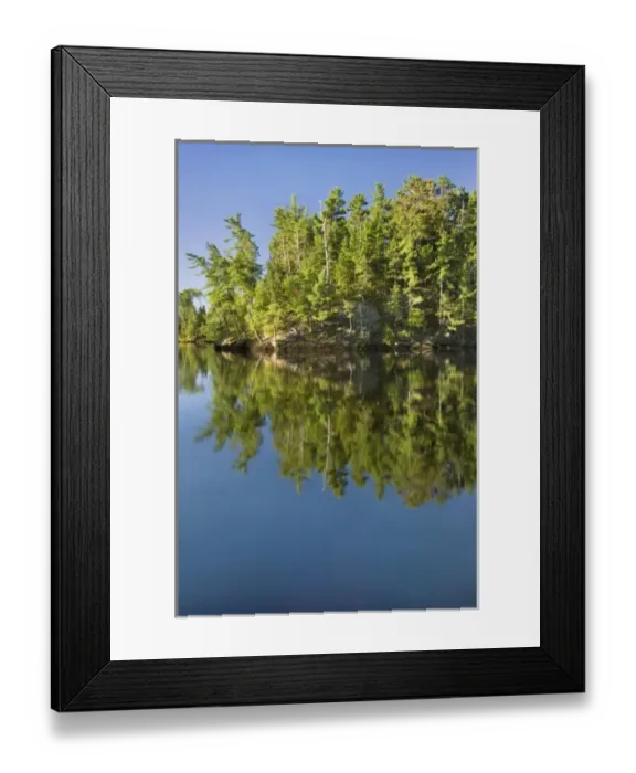 Framed Print : Reflections in the Namakan Narrows, Namakan Lake, Voyageurs National Park, Minnesota, USA