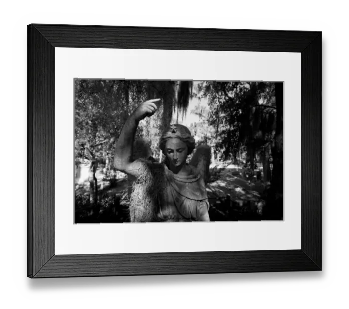 Framed Print : USA, Georgia, Savannah, Graveyard statue and trees draped in Spanish Moss inside Framed Print : USA, Georgia, Savannah, Graveyard statue and trees draped in Spanish Moss inside