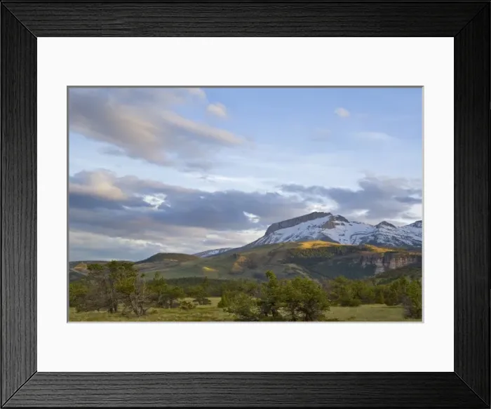 Framed Print : Evenings last light strikes Ear Mountain on the Rocky Mountain Front of Montana Framed Print : Evenings last light strikes Ear Mountain on the Rocky Mountain Front of Montana