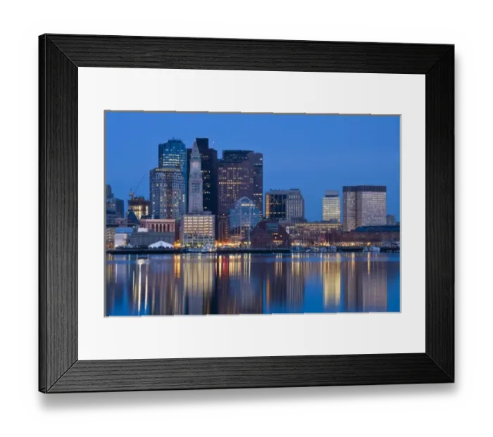 Framed Print : USA, Massachusetts, Boston. Financial District from East Boston, dawn Framed Print : USA, Massachusetts, Boston. Financial District from East Boston, dawn