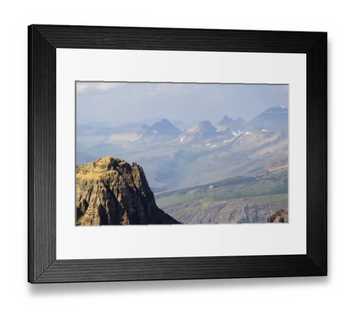 Framed Print : Helicopter takes tourists for ride near Logan Pass in Glacier National Park in Montana