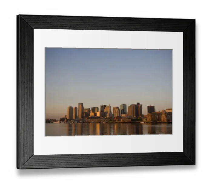 Framed Print : Sunrise on the Boston skyline from East Boston, Boston, Massachusetts Framed Print : Sunrise on the Boston skyline from East Boston, Boston, Massachusetts