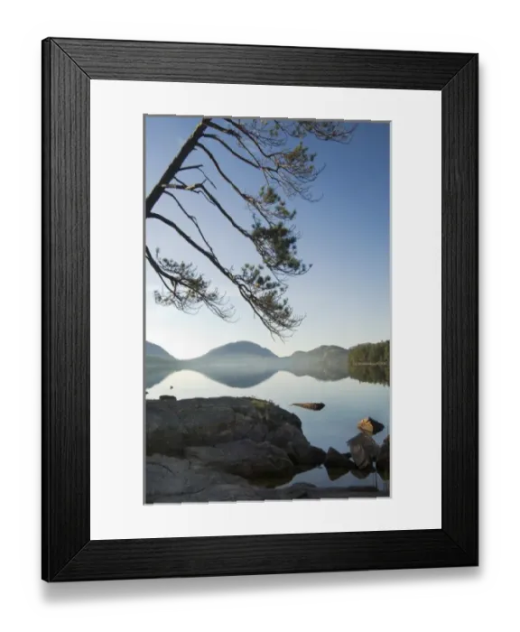 Framed Print : Sunrise at Eagle Lake overlooking The Bubbles and Bubble Rock, Acadia National Park Framed Print : Sunrise at Eagle Lake overlooking The Bubbles and Bubble Rock, Acadia National Park