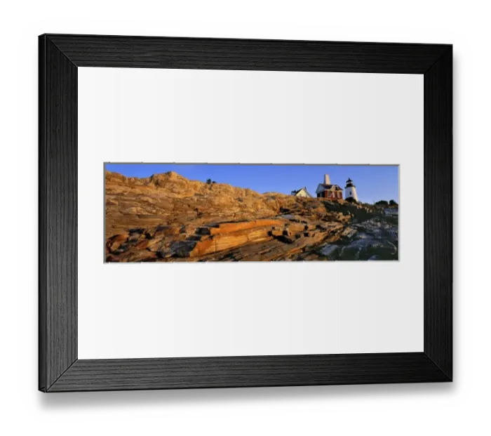 Framed Print : USA, Maine, Pemaquid Light. Early morning light colors the rocks near Pemaquid Light House Framed Print : USA, Maine, Pemaquid Light. Early morning light colors the rocks near Pemaquid Light House
