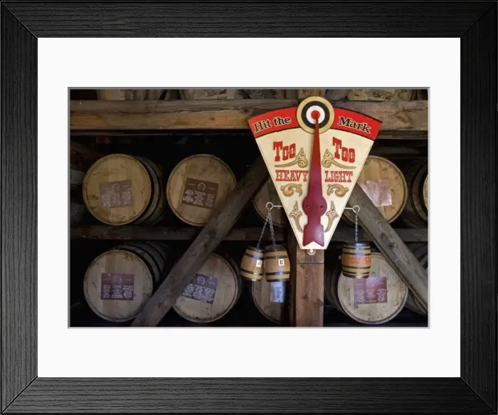 Framed Print : USA, Kentucky, Loretto. Bourbon aging in wood barrels at Makers Mark Kentucky