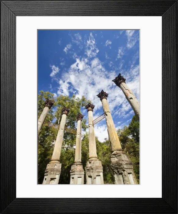 Framed Print : USA, Mississippi, Port Gibson. Windsor Ruins, standing columns from former plantation house