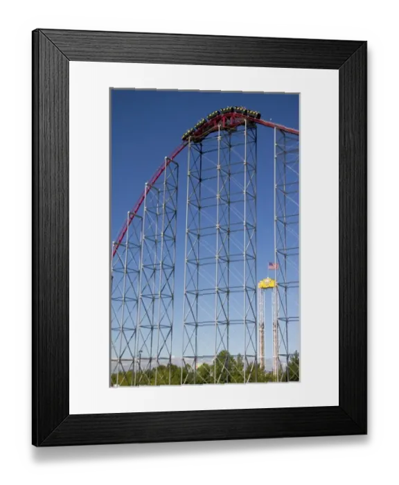 Framed Print : The Mamba roller coaster at Worlds of Fun in Kansas City, Missouri