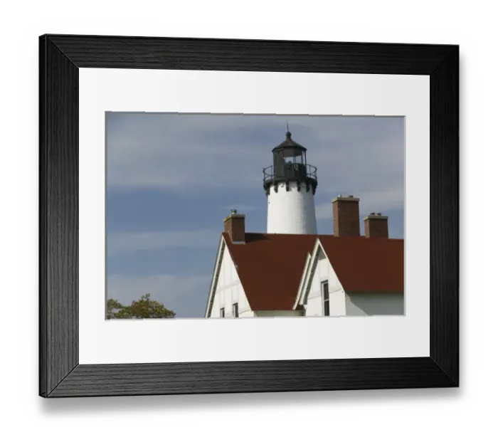 Framed Print : USA, Michigan, Upper Peninsula, Sault Saint Marie: Point Iroquois Lighthouse / Whitefish Framed Print : USA, Michigan, Upper Peninsula, Sault Saint Marie: Point Iroquois Lighthouse / Whitefish