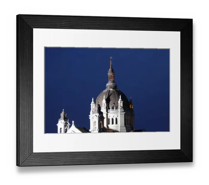 Framed Print : USA, Minnesota, St. Paul Cathedral at dusk