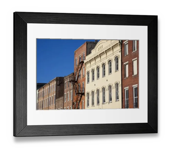 Framed Print : USA, Louisiana, New Orleans. Buildings along Decatur Street, morning Framed Print : USA, Louisiana, New Orleans. Buildings along Decatur Street, morning