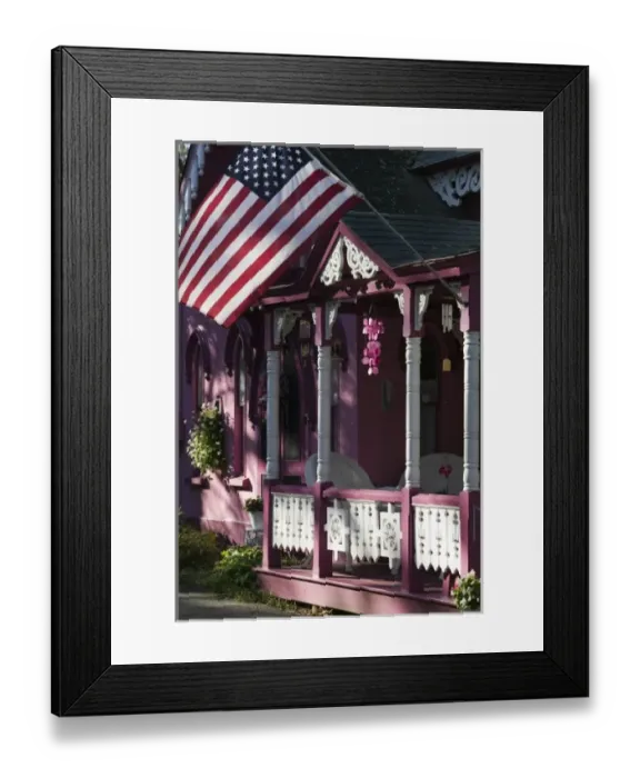 Framed Print : USA, MASSACHUSETTS, Marthas Vineyard: Oak Bluffs, Camp Meeting Grounds / Gingerbread Framed Print : USA, MASSACHUSETTS, Marthas Vineyard: Oak Bluffs, Camp Meeting Grounds / Gingerbread