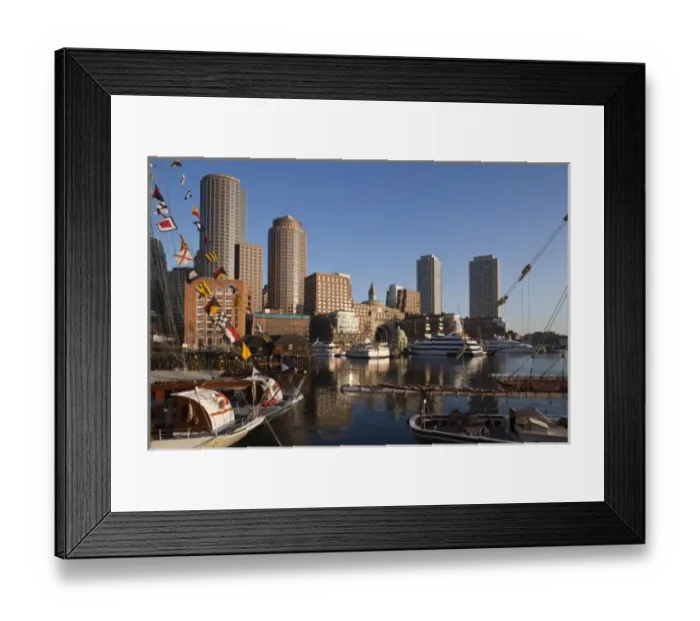 Framed Print : USA, Massachusetts, Boston. Sail Boston tall ships festival, Rowes Wharf from tall ships, morning Framed Print : USA, Massachusetts, Boston. Sail Boston tall ships festival, Rowes Wharf from tall ships, morning