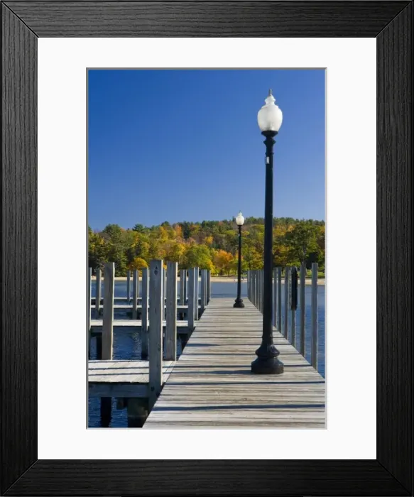 Framed Print : The docks at Weirs Beach on Lake Winnipesauke in Laconia, New Hampshire