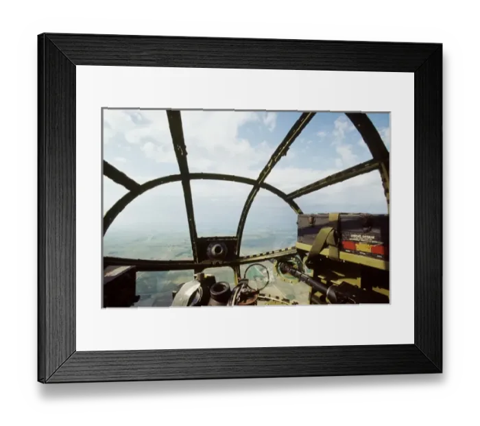 Framed Print : B-25 Miss Mitchell showing the nose of the plane from the Bombadier Navigator position