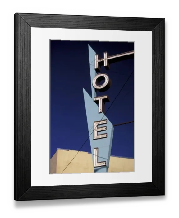 Framed Print : USA, Montana, Livingstone. Hotel neon sign Framed Print : USA, Montana, Livingstone. Hotel neon sign