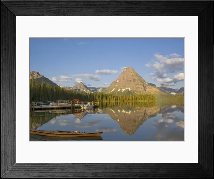 Framed Print : Boats and kayak along Two Medicine Lake in Glacier National Park in Montana Framed Print : Boats and kayak along Two Medicine Lake in Glacier National Park in Montana