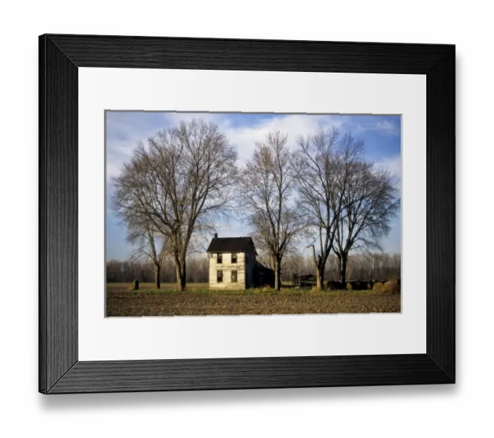 Framed Print : Missouri: Chamois, Route 100, deserted house in Missouri River flood plain, November Framed Print : Missouri: Chamois, Route 100, deserted house in Missouri River flood plain, November