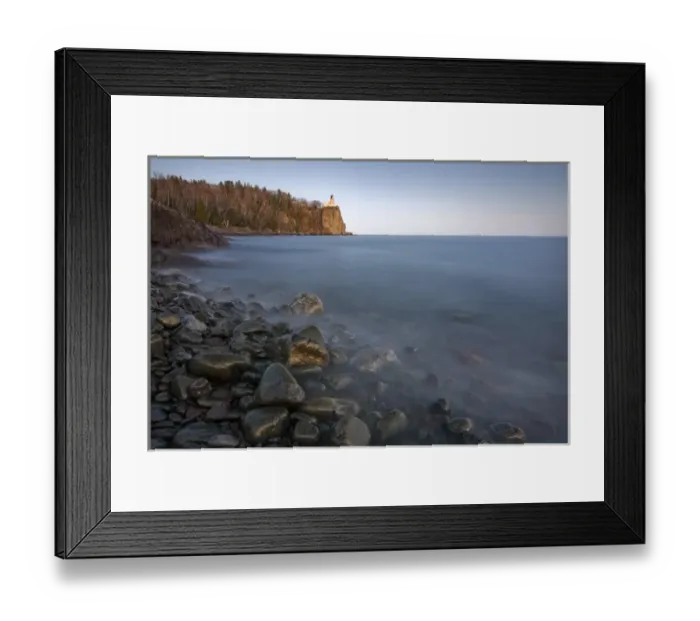 Framed Print : USA, Minnesota. Split Rock Lighthouse from the shore of Lake Superior Framed Print : USA, Minnesota. Split Rock Lighthouse from the shore of Lake Superior