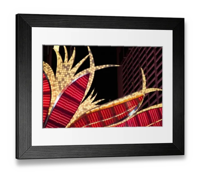 Framed Print : Las Vegas, NV, USA - Low angle, cropped view of an animated sign in Vegas
