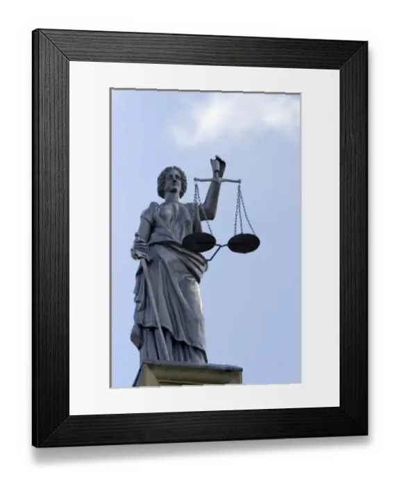Framed Print : The Scales of Justice atop the Franklin County Courthouse in Ottawa, Kansas Framed Print : The Scales of Justice atop the Franklin County Courthouse in Ottawa, Kansas