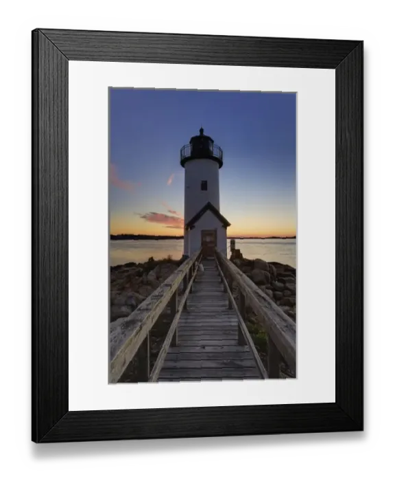 Framed Print : Annisquam Lighthouse at sunset, Wigwam Point, Ipswitch Bay, near Gloucester, Massachusetts Framed Print : Annisquam Lighthouse at sunset, Wigwam Point, Ipswitch Bay, near Gloucester, Massachusetts