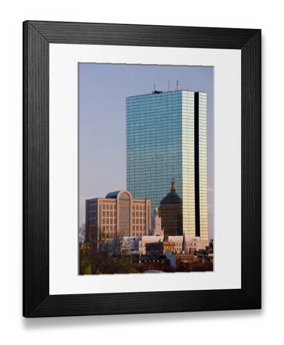 Framed Print : USA, Massachusetts, Boston. Back Bay and John Hancock Building from Longfellow Bridge, dusk Framed Print : USA, Massachusetts, Boston. Back Bay and John Hancock Building from Longfellow Bridge, dusk