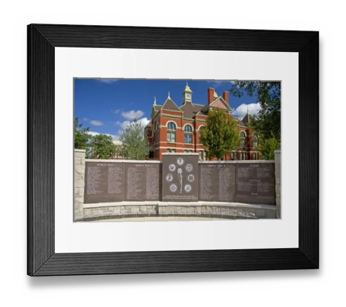 Framed Print : War memorial dedicated to fallen soldiers in front of the Franklin County Courthouse in Ottawa Framed Print : War memorial dedicated to fallen soldiers in front of the Franklin County Courthouse in Ottawa