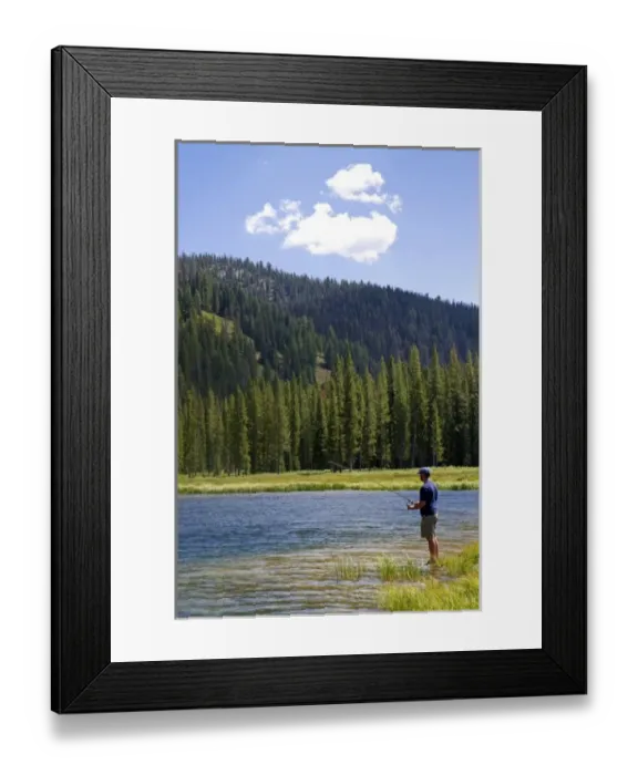 Framed Print : Fishing Bull Trout Lake located in the Boise National Forest near Lowman, Idaho, USA Framed Print : Fishing Bull Trout Lake located in the Boise National Forest near Lowman, Idaho, USA