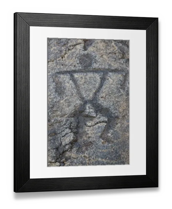 Framed Print : USA. Ancient native petroglyph in Volcanoes NP on the Big Island of Hawaii Framed Print : USA. Ancient native petroglyph in Volcanoes NP on the Big Island of Hawaii