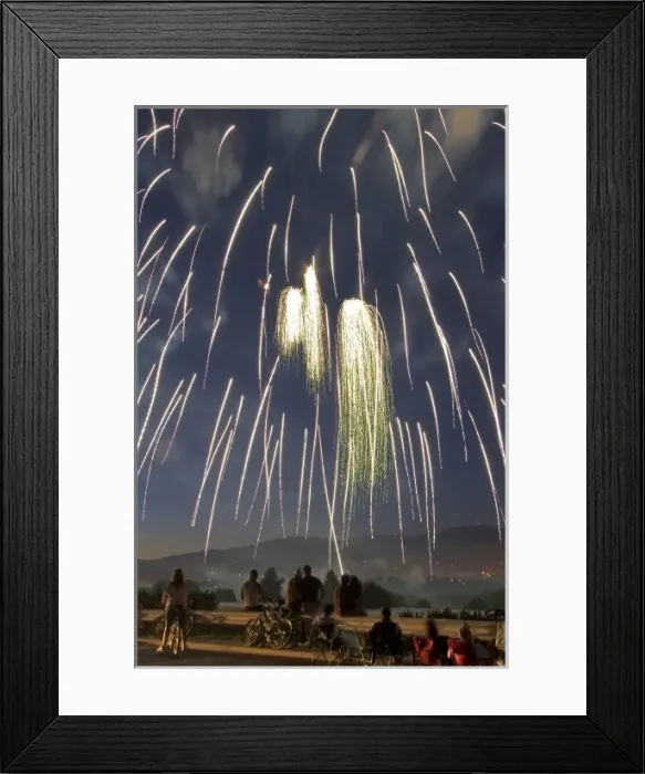Framed Print : People watch a Fourth of July fireworks display in Boise, Idaho Framed Print : People watch a Fourth of July fireworks display in Boise, Idaho