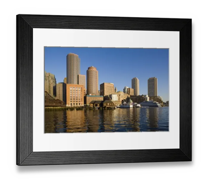Framed Print : USA, Massachusetts, Boston. Rowes Wharf and Financial District Framed Print : USA, Massachusetts, Boston. Rowes Wharf and Financial District