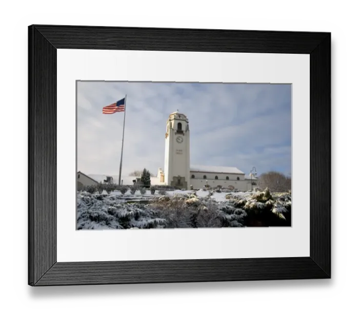 Framed Print : The Boise Train Depot in winter, Boise, Idaho Framed Print : The Boise Train Depot in winter, Boise, Idaho