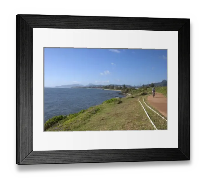 Framed Print : USA, Hawaii, Kauai, Old Kapaa Highway, northwest coast now walking and bike trail