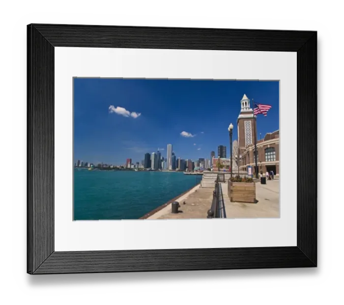 Framed Print : A view of Chicago skyline from Navy Pier Framed Print : A view of Chicago skyline from Navy Pier