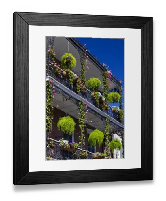 Framed Print : USA, Louisiana, New Orleans. French Quarter, balcony Framed Print : USA, Louisiana, New Orleans. French Quarter, balcony