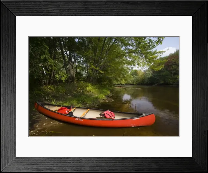 Framed Print : A canoe in the Ashuelot River in Keene, New Hampshire Framed Print : A canoe in the Ashuelot River in Keene, New Hampshire
