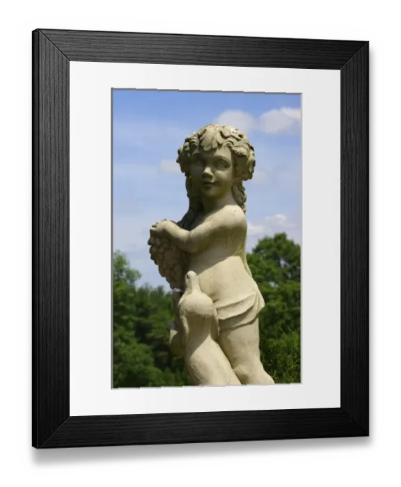Framed Print : USA, Massachusetts, Boylston, Tower Hill Botanic Garden, sculpture entitled Autumn