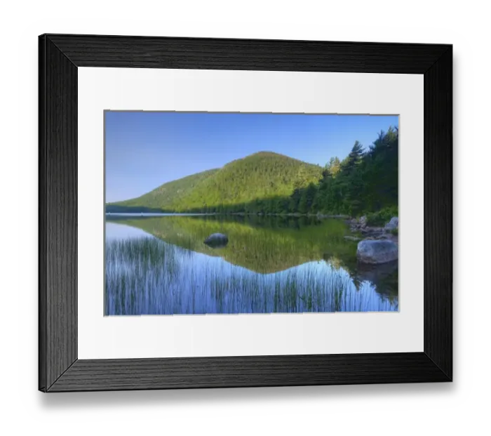 Framed Print : Pemetic Mountain reflects into Bubble Pond at Acadia National Park, Maine, USA Framed Print : Pemetic Mountain reflects into Bubble Pond at Acadia National Park, Maine, USA