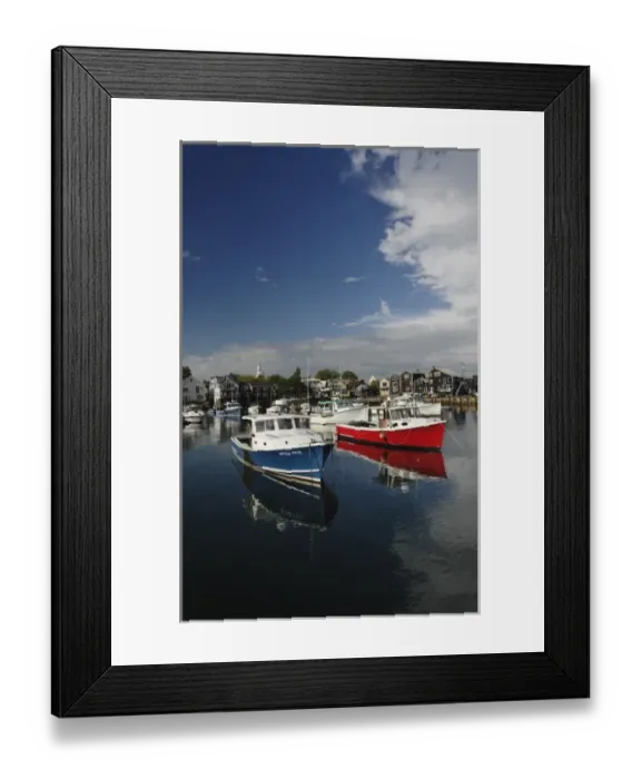 Framed Print : Boats at Rockport harbor, Rockport, Massachusetts